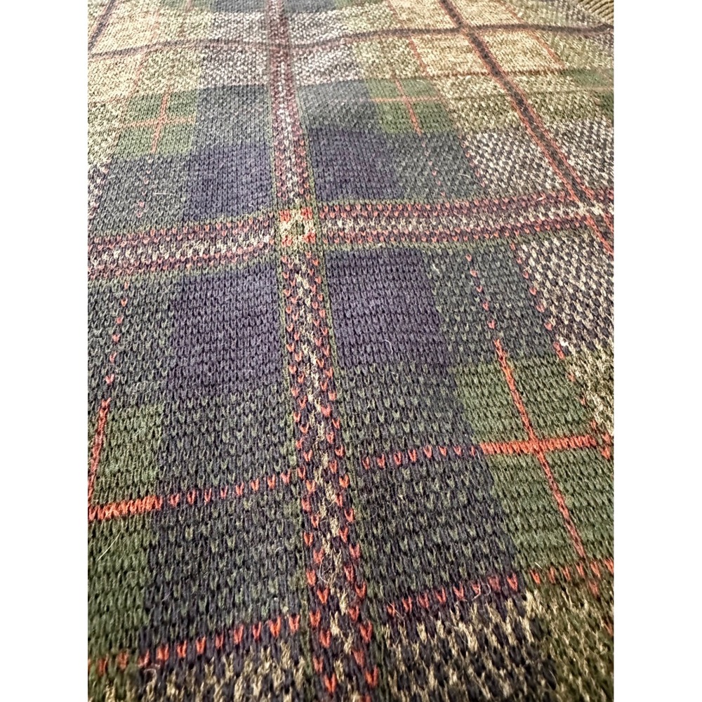 Vintage Murano Plaid V-Neck Button Front Sweater Vest Size L Made in‎ Italy - Picture 5 of 7